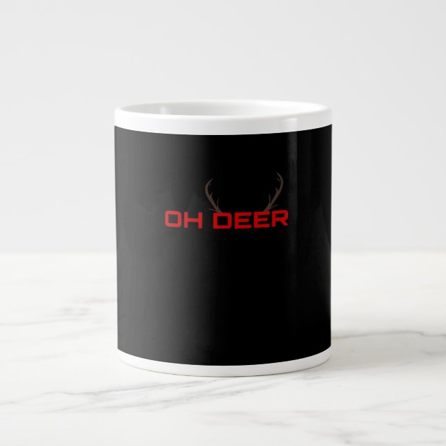 Caneca De Café Grande Oh Deer Minimal Aesthetic Vibe  (Frente)