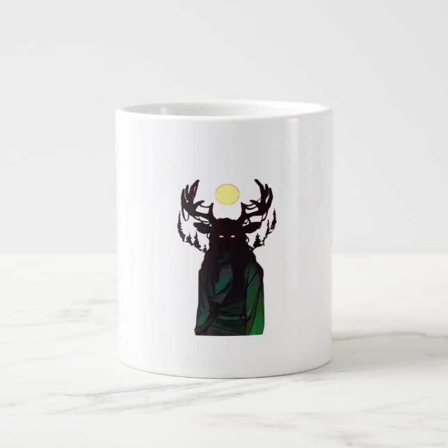 Caneca De Café Grande Oh Deer Minimal Design  (Frente)