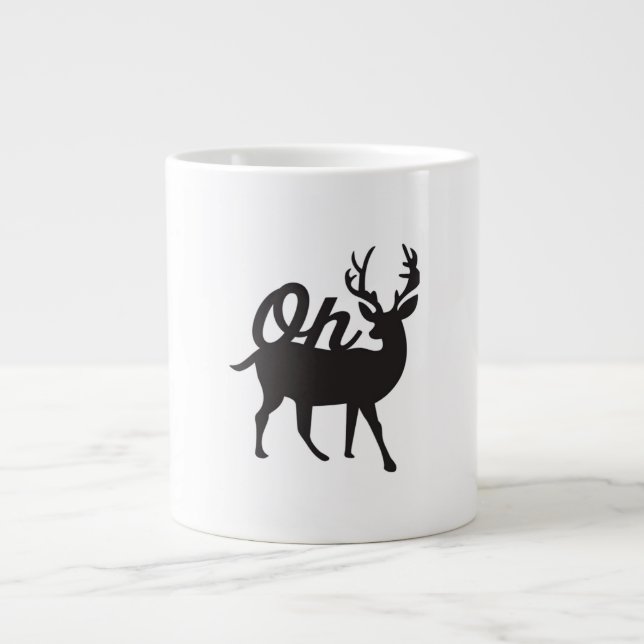 Caneca De Café Grande Oh Deer Retro Classic Vibe  (Frente)