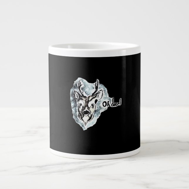 Caneca De Café Grande Oh Deer Trendy Modern Style  (Frente)