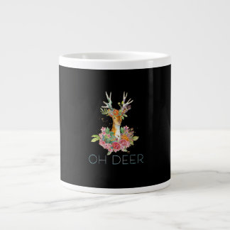 Caneca De Café Grande Oh Veado Fofo Colorido Design Minimalista