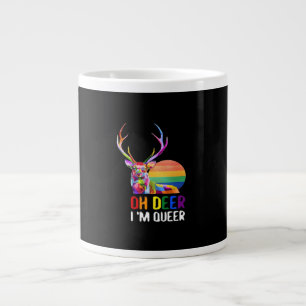 Caneca De Café Grande Oh Veado Queer Estilo Moderno Minimalista