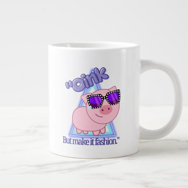 Caneca De Café Grande Oink, mas faça-o moda - Citação de porco (Direita)