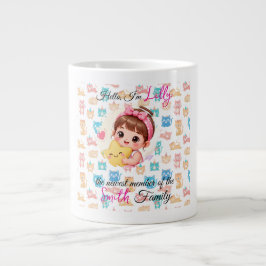 Caneca De Café Grande Olá, membro mais novo dos padrões de família gato 