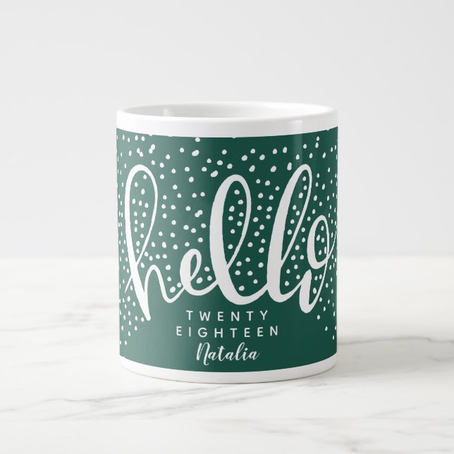 Caneca De Café Grande Olá, Natal da neve (Frente)