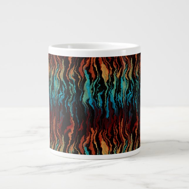 Caneca De Café Grande Olhando para o abstrato de Fogo (Frente)
