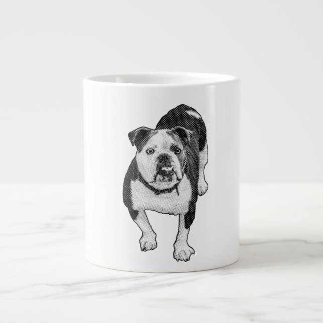 Caneca De Café Grande Olhar Confiante, Cena Matinal em Pontos (Frente)