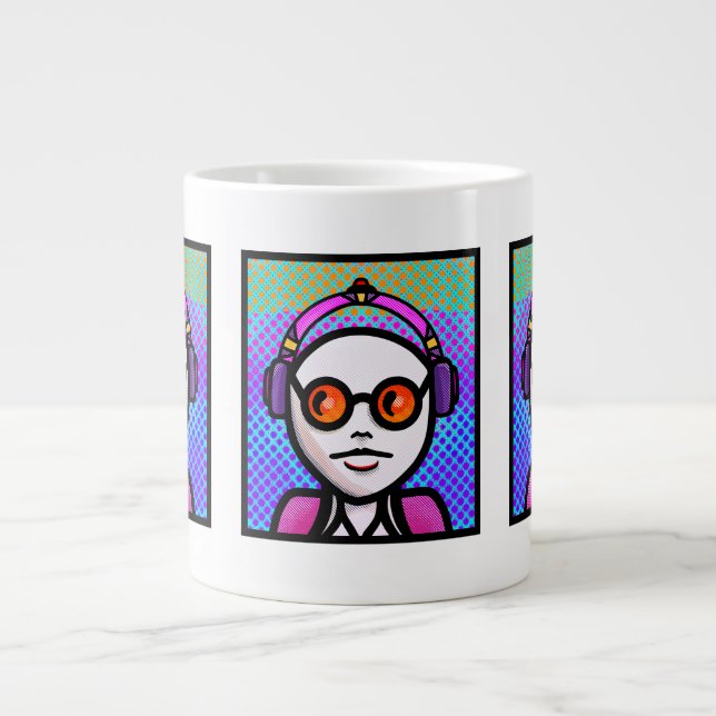 Caneca De Café Grande Olhe e Veja em Tons (Frente)