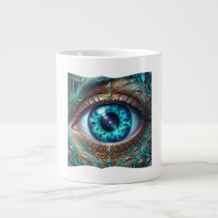 Caneca De Café Grande Olho Azul Elétrico Grande em Cena de Fantasia