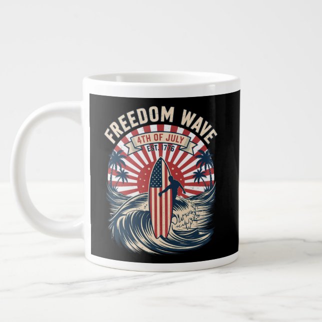 Caneca De Café Grande Onda da Liberdade 4 de Julho (Esquerda)