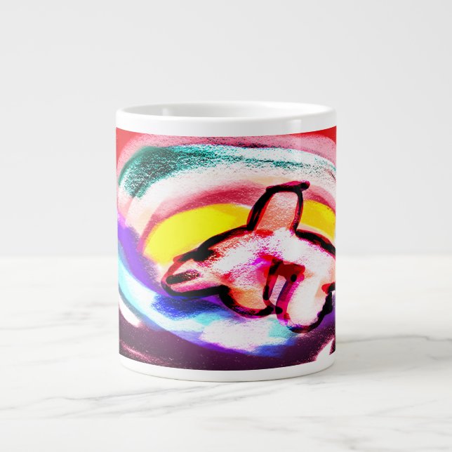 Caneca De Café Grande Onda de golfinho (Frente)