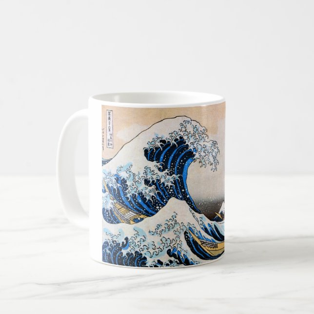 Caneca De Café Grande Onda, Hokusai, Ukiyo-e (Frente Esquerda)