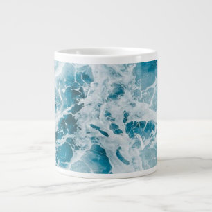 Caneca De Café Grande Onda Oceano Pacífico Azul