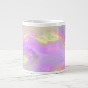 Caneca De Café Grande Ondas abstratas coloridas e bonitas e modernas