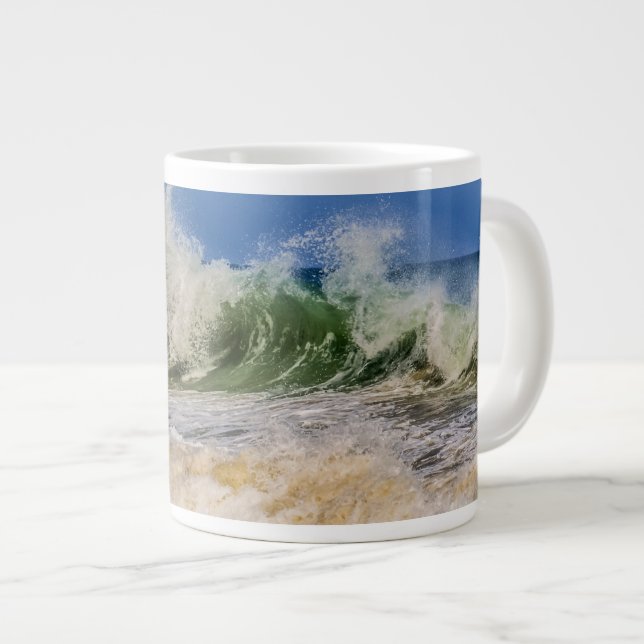 Caneca De Café Grande Ondas oceânicas em movimento (Frente Esquerda)