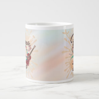 Caneca De Café Grande ondas retrô descoladas