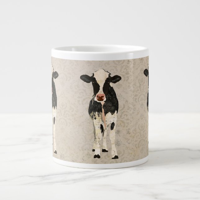 Caneca De Café Grande Onyx e Ivory Cows Mug (Frente)