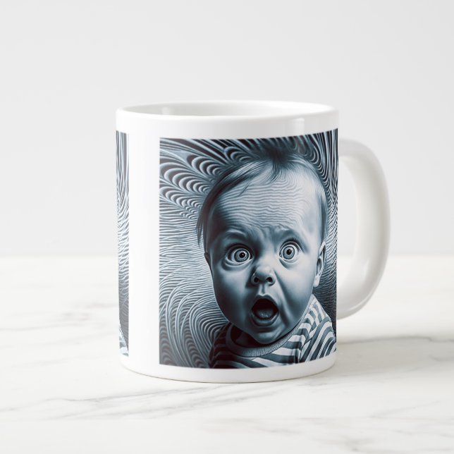 Caneca De Café Grande Op Art Baby Jumbo Mug (Frente Esquerda)