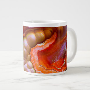 Caneca De Café Grande Opala de Fogo iridescente vermelha