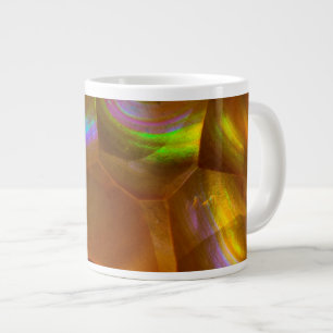 Caneca De Café Grande Opala de fogo laranja iridescente