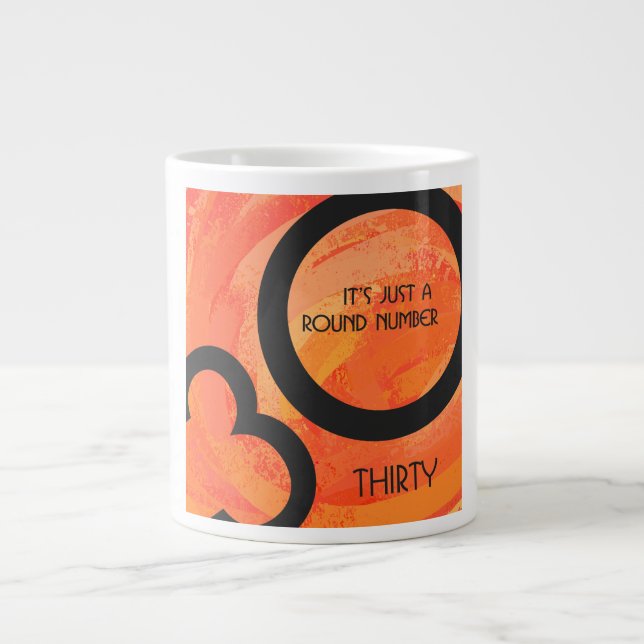 Caneca De Café Grande Orange 30 Decade Birthdday (Frente)
