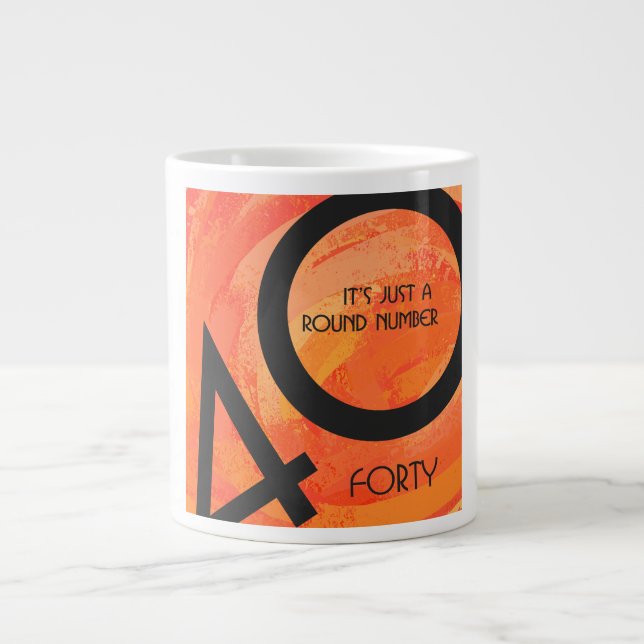 Caneca De Café Grande Orange 40 Decade Birthday (Frente)