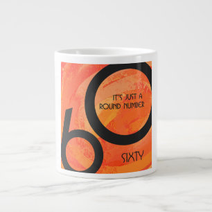 Caneca De Café Grande Orange 60 Decade Birthday