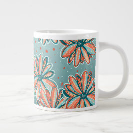 Caneca De Café Grande Orange Blossoms padrão por Lisa Casineau