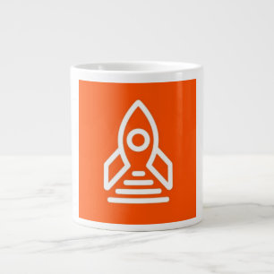 Caneca De Café Grande Orange Rocket Mug