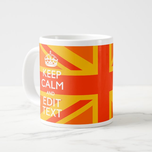 Caneca De Café Grande Orange Union Jack British Flag Swag (Frente Esquerda)