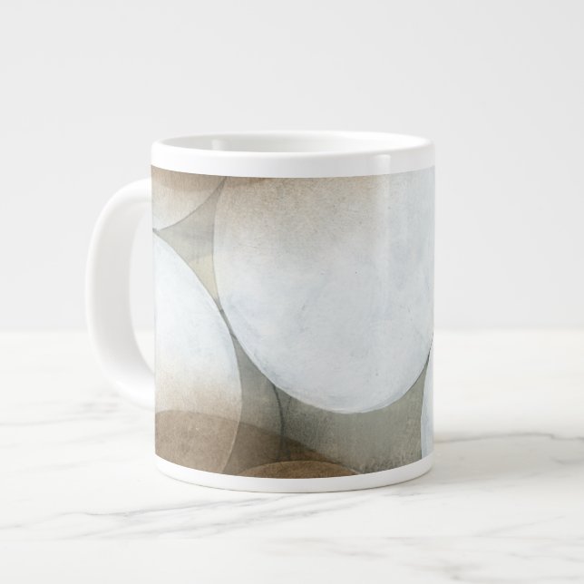 Caneca De Café Grande Orbos brancos e Círculos castanhos (Frente Esquerda)