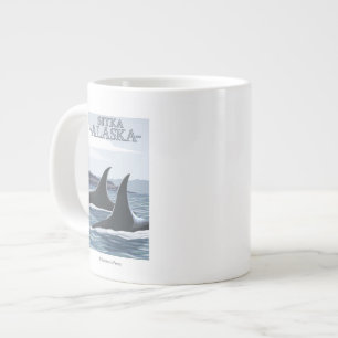 Caneca De Café Grande Orca Whales nº 1 - Sitka, Alasca