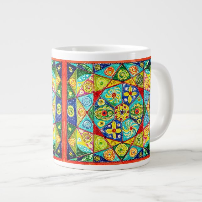 Caneca De Café Grande ordem abstrato (Frente Esquerda)