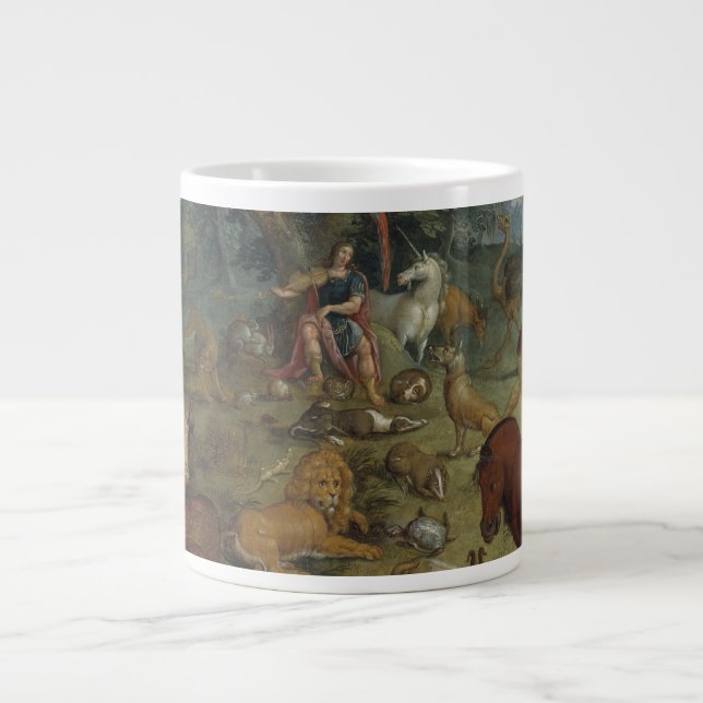 Caneca De Café Grande Orfeu Encharcando os animais (óleo no painel) (Frente)