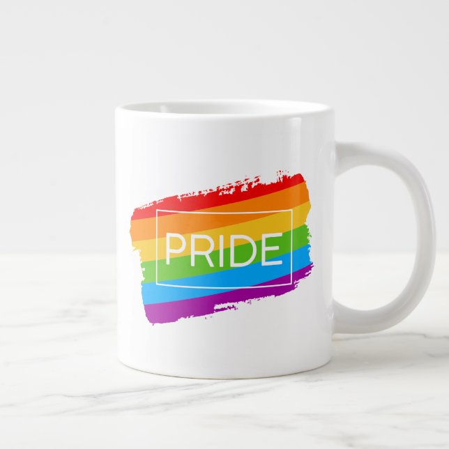 Caneca De Café Grande Orgulho Brushbral arco-íris (Direita)