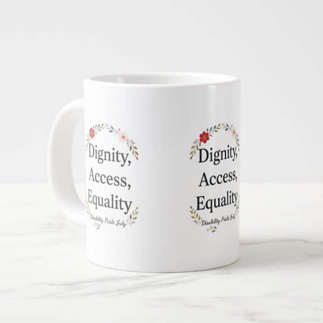 Caneca De Café Grande Orgulho da Deficiência (Frente Esquerda)