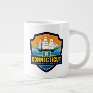 Caneca De Café Grande Orgulho de Estado  Connecticut