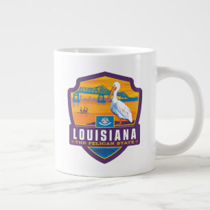 Caneca De Café Grande Orgulho de Estado  Louisiana