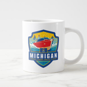 Caneca De Café Grande Orgulho de Estado  Michigan