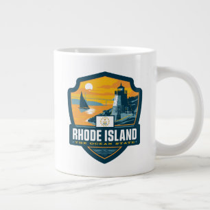 Caneca De Café Grande Orgulho de Estado  Rhode Island