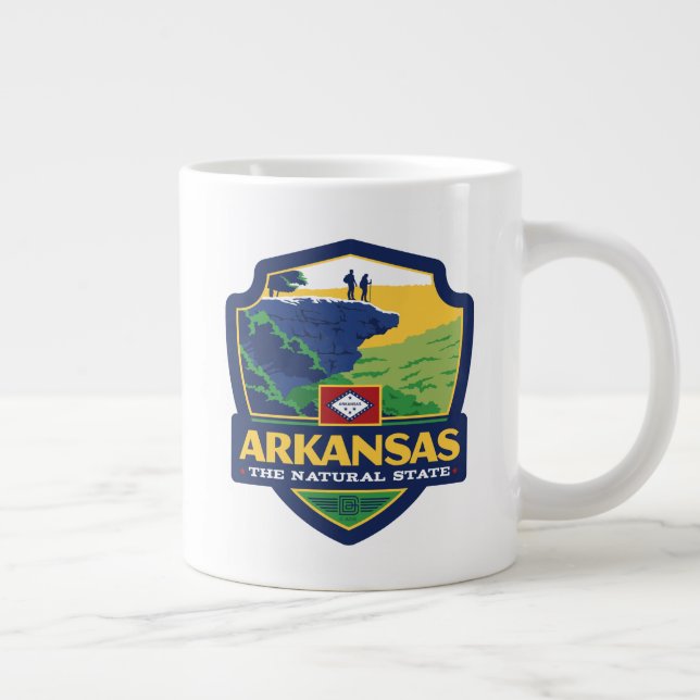 Caneca De Café Grande Orgulho Estatal | Arkansas (Direita)