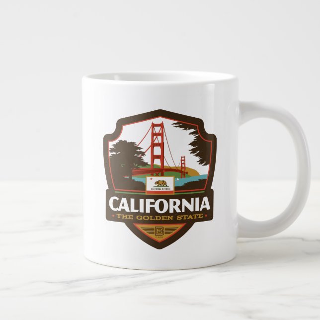 Caneca De Café Grande Orgulho Estatal | Califórnia (Direita)