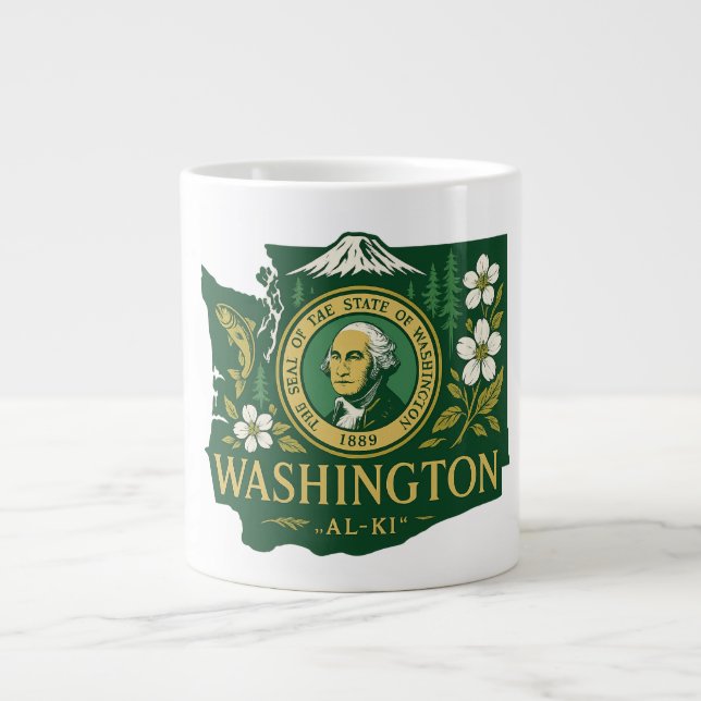 Caneca De Café Grande Orgulho estatal de Washington (Frente)