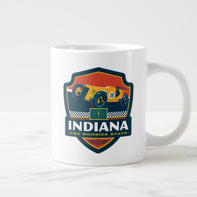 Caneca De Café Grande Orgulho Estatal | Indiana (Direita)