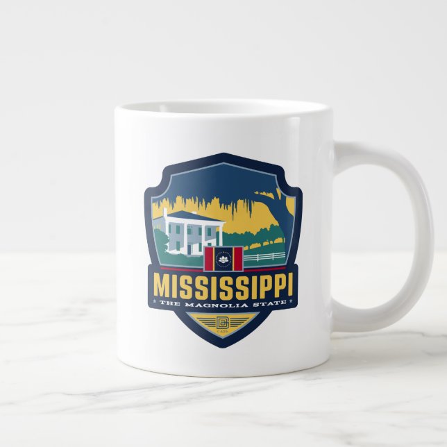 Caneca De Café Grande Orgulho Estatal | Mississippi (Direita)