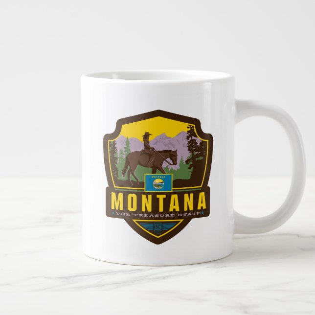 Caneca De Café Grande Orgulho Estatal | Montana (Direita)