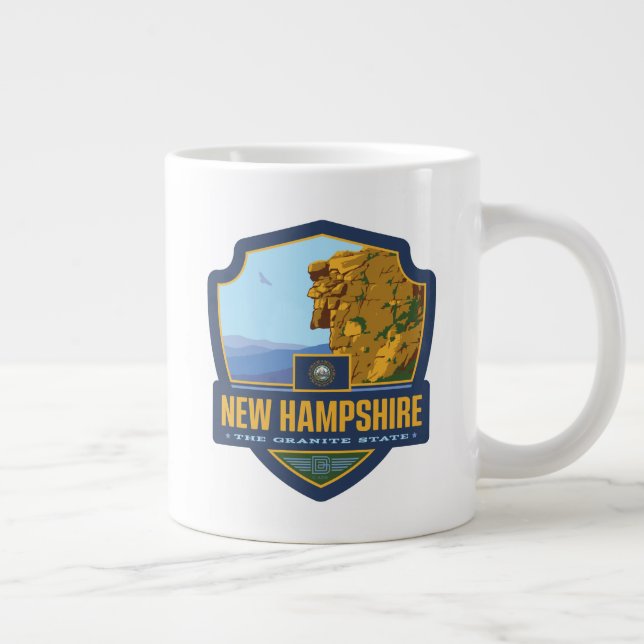 Caneca De Café Grande Orgulho Estatal | Nova Hampshire (Direita)