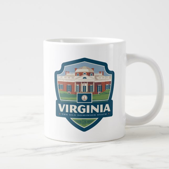 Caneca De Café Grande Orgulho Estatal | Virgínia (Direita)