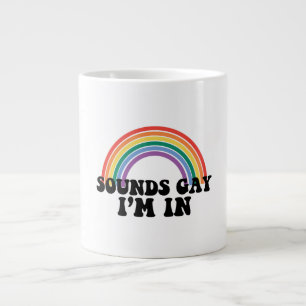 Caneca De Café Grande Orgulho Gay LGBT Arco-íris Soa Gay Estou Dentro 