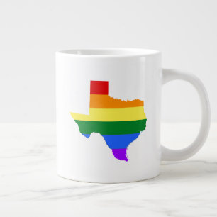 Caneca De Café Grande Orgulho gay  Texas Rainbow